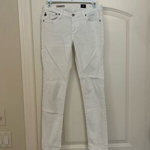AG White Polka Dot Skinny Jeans